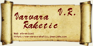 Varvara Raketić vizit kartica